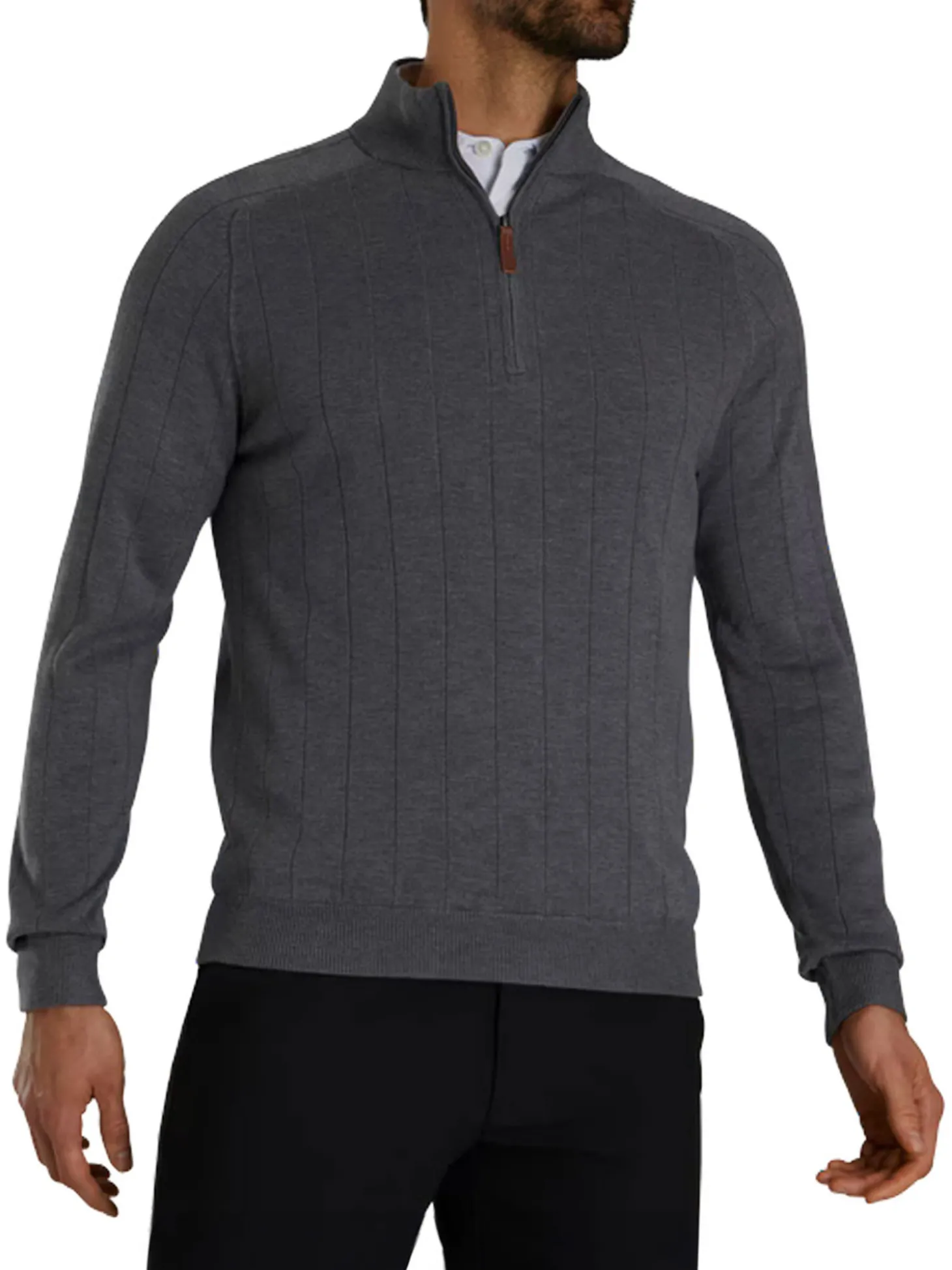 FootJoy Drop Needle Pullover - Heather Charcoal