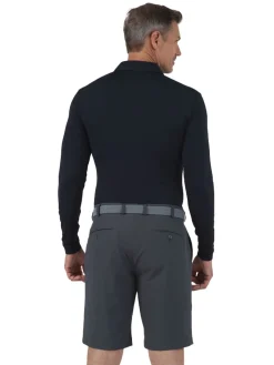 IBKUL Men's Long Sleeve Polo - Black