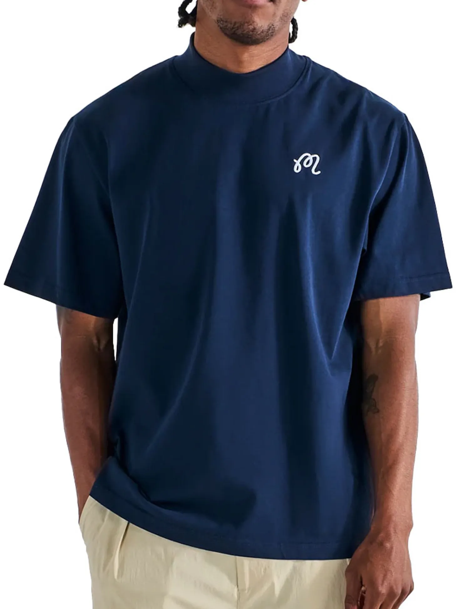 Malbon Mare Mockneck Tee - Navy