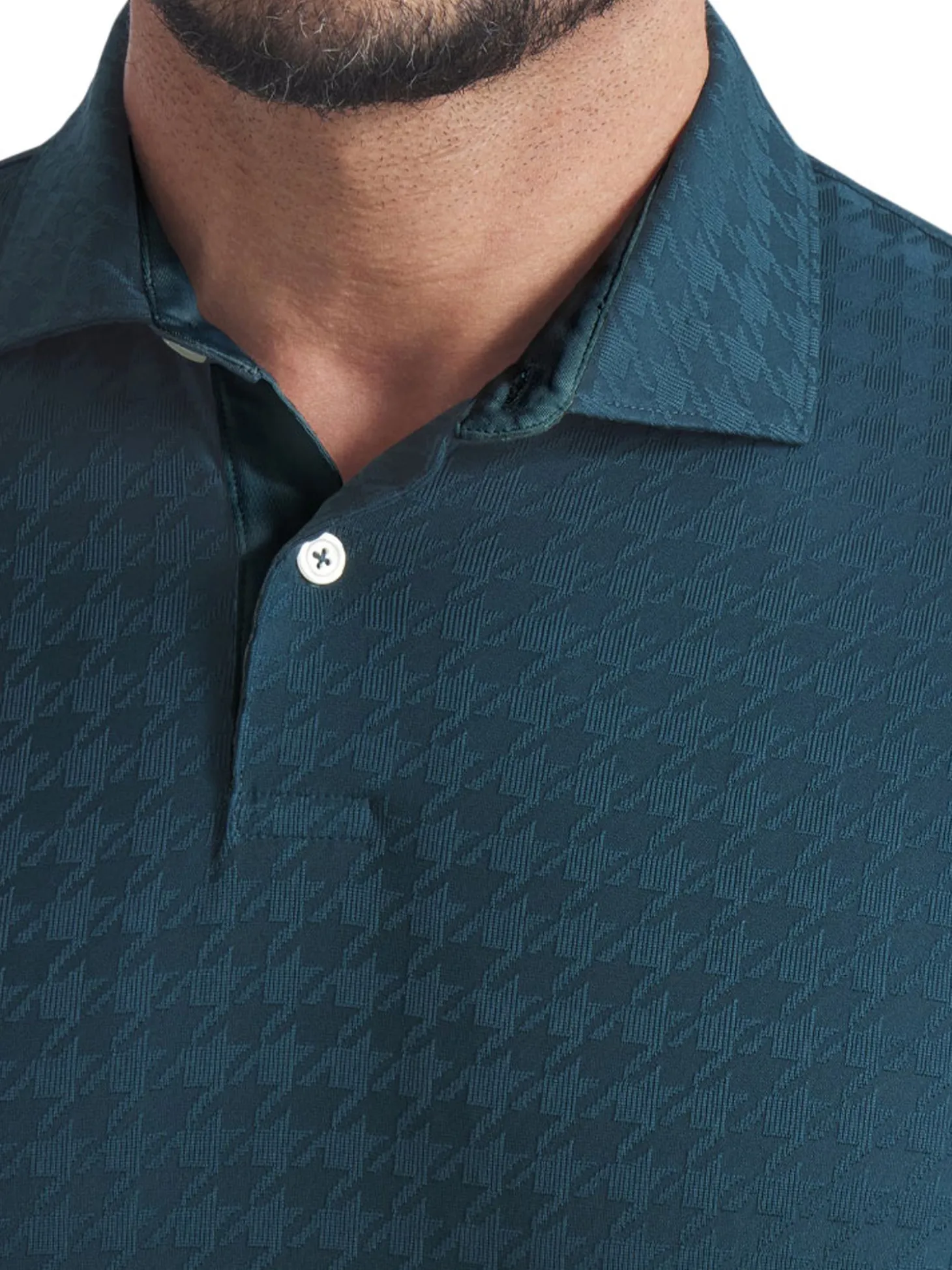 Puma MATTR Houndstooth Golf Polo - Green Terrain