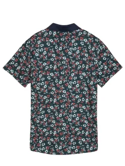 Puma Womens Floral Burst Golf Polo - Deep Navy