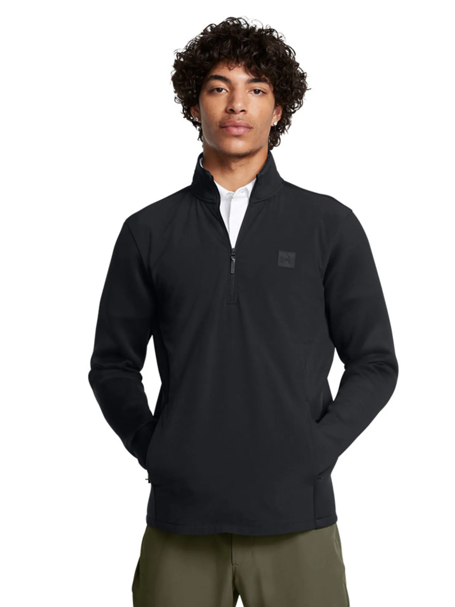 Under Armour Drive Pro Storm Hybrid Half Zip - Black/Metallic Silver