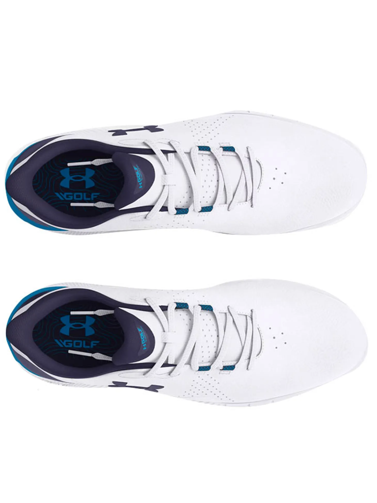 Under Armour HOVR Drive Fade SL (Extra Wide) Golf Shoes - White/Capri
